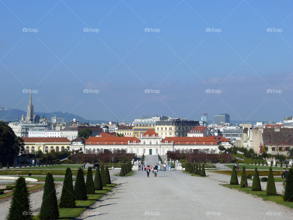 The Lower Belvedere and garden in Vienna, Austria.