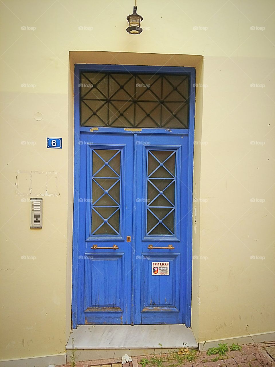 Blue closed door