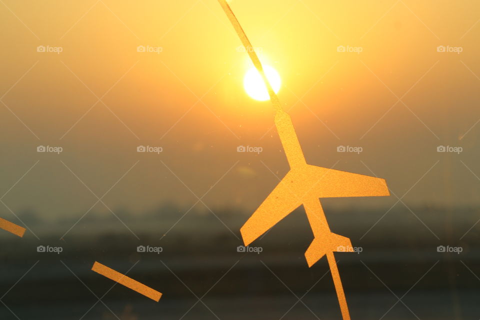 sunrise in the airport