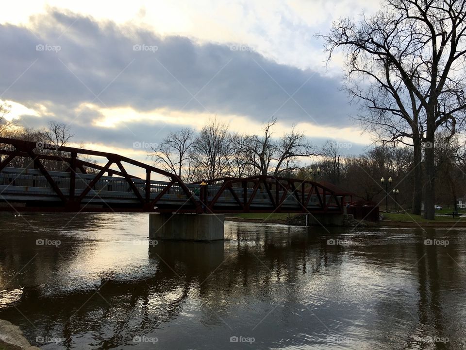 Silouhouetted bridge