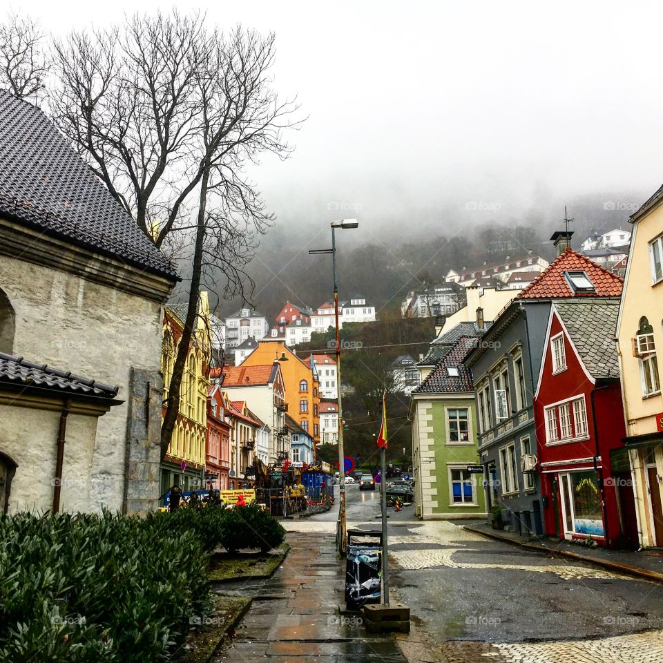 Cloudy day in Bergen Norway 