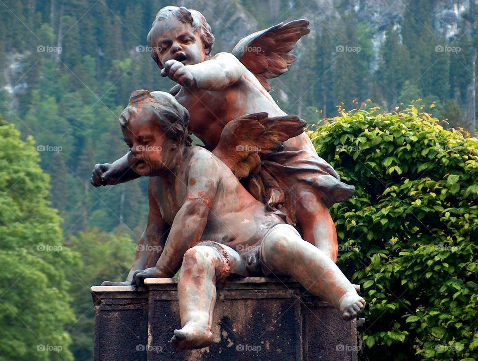 Cherubs II. Cherub statue at Linderhof Castle, Germany