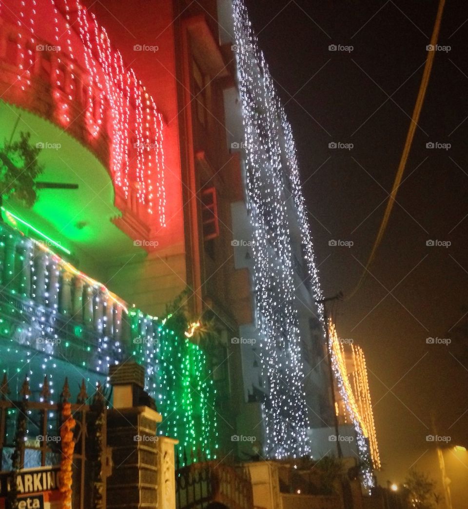 Lights on houses