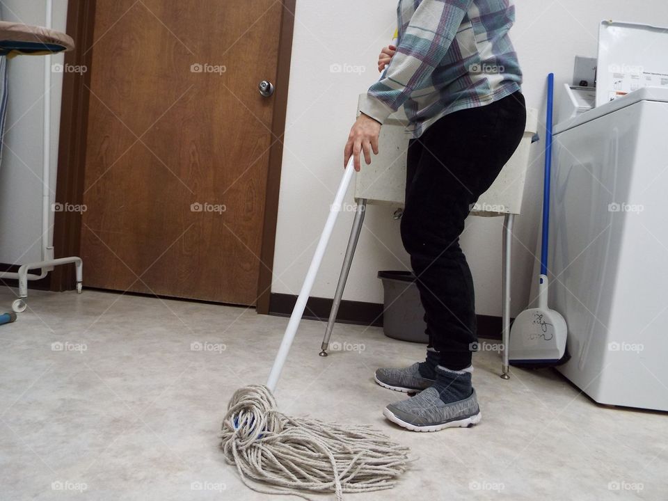 Mopping the floor 