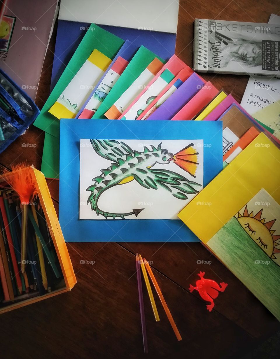 Art and Craft Supplies for Illustrating in Colored Pencil