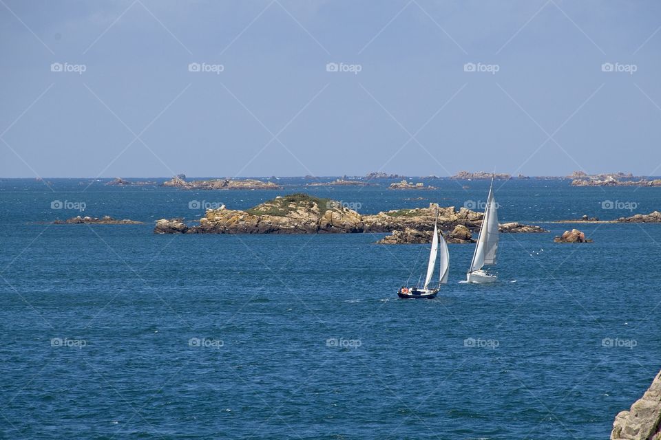 boats in the bay in brittany