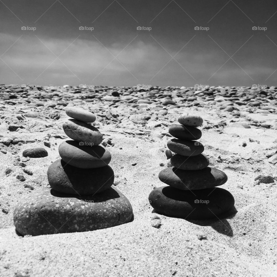 Cairn; Pacific backdrop