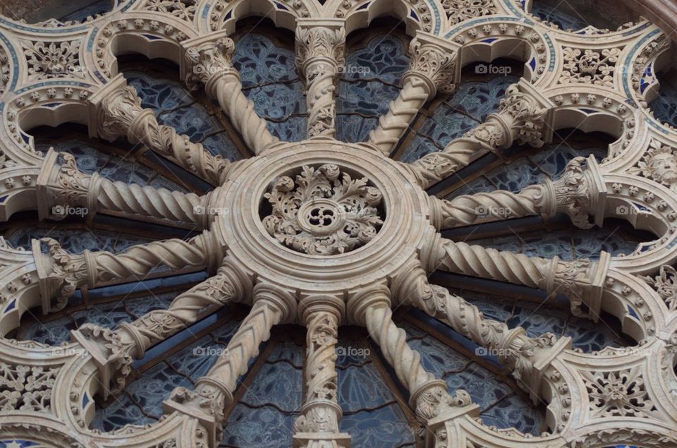 Close-up of a rose window