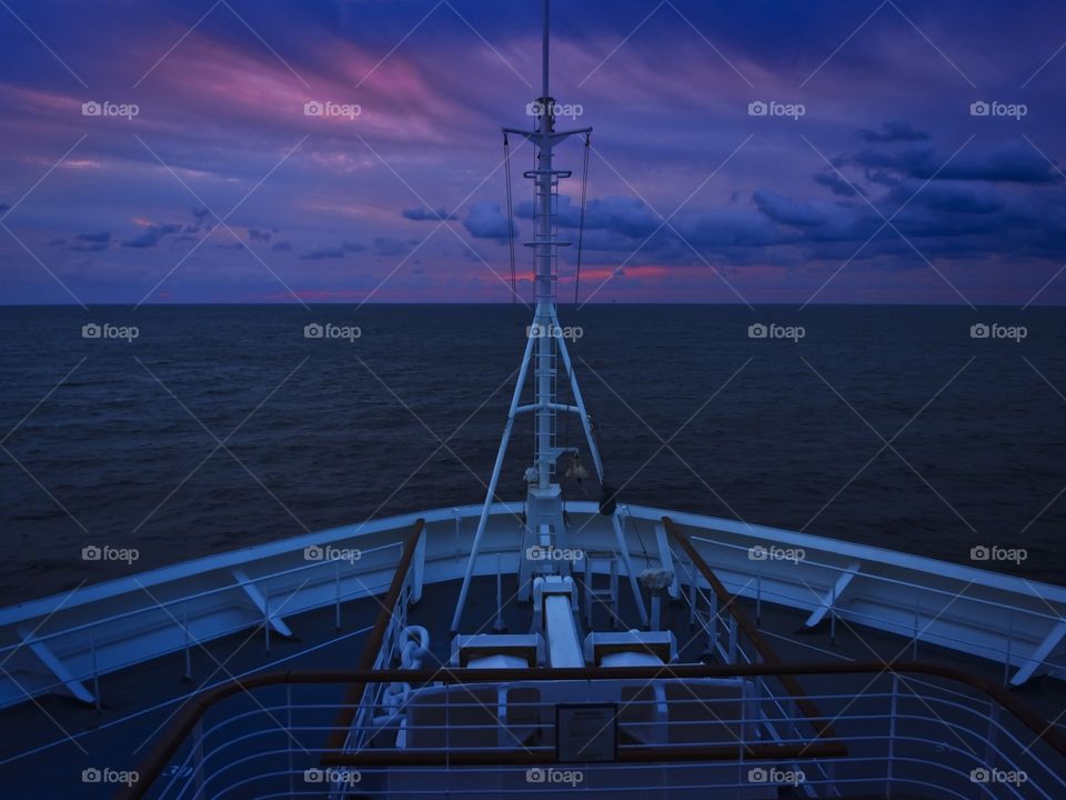 Sailing into the sunset. Sailing into the sunset