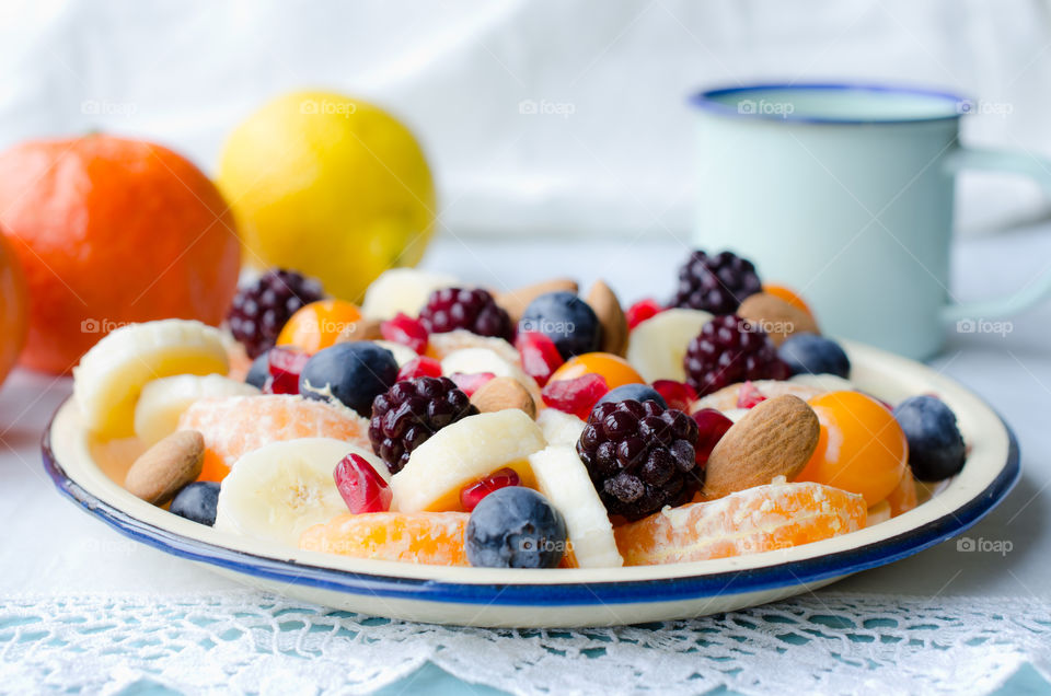 Healthy fruit breakfast 