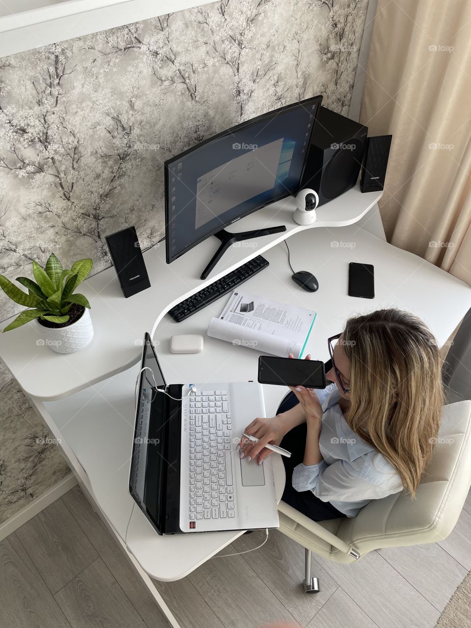 Work, home office, working at home, phone samsung, computer samsung