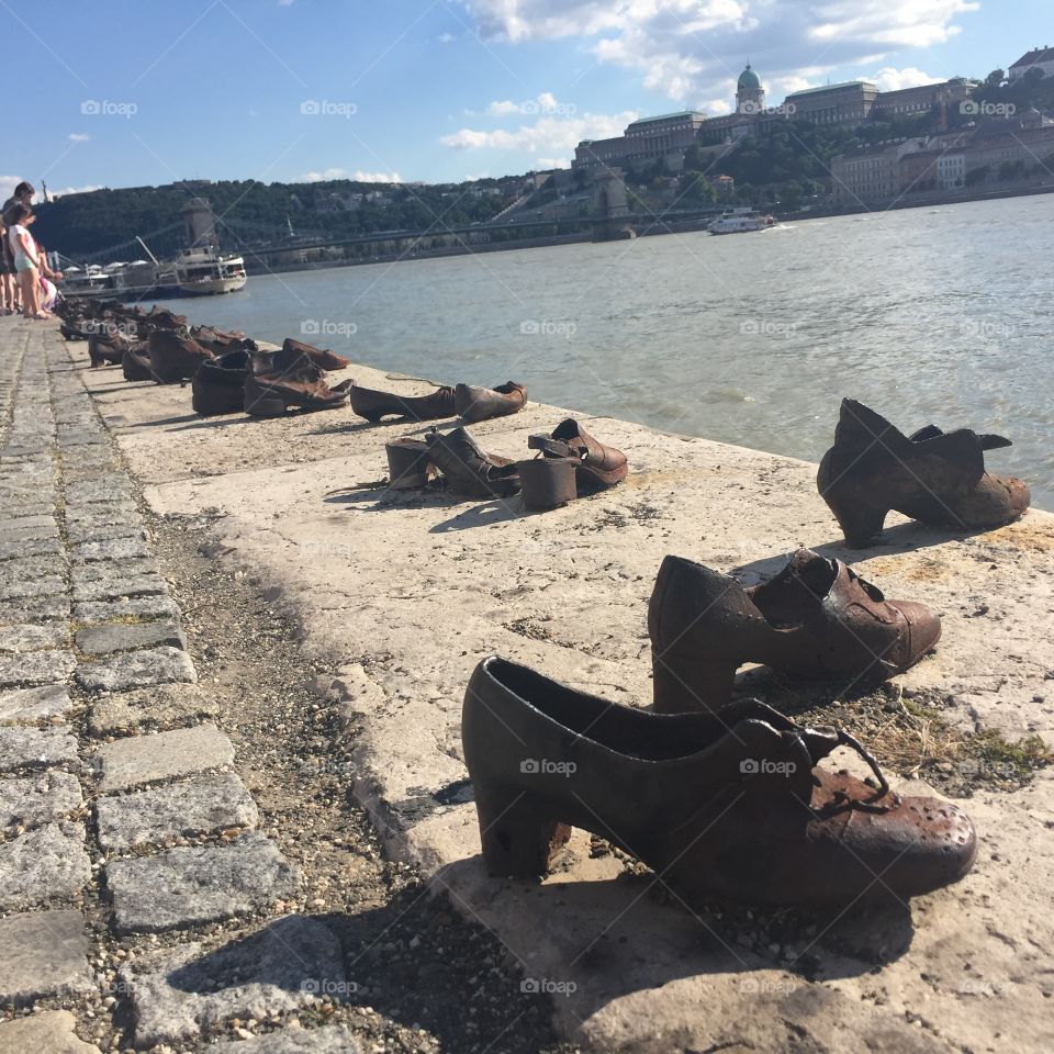 Budapest Dunaj river shoes
