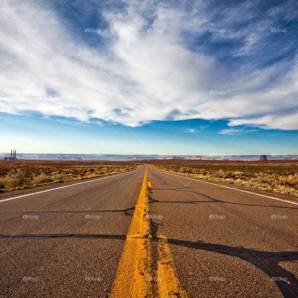 Empty road in desert