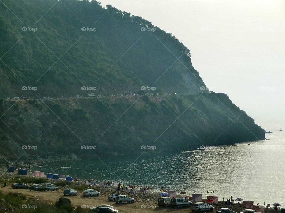 seashore and mountain