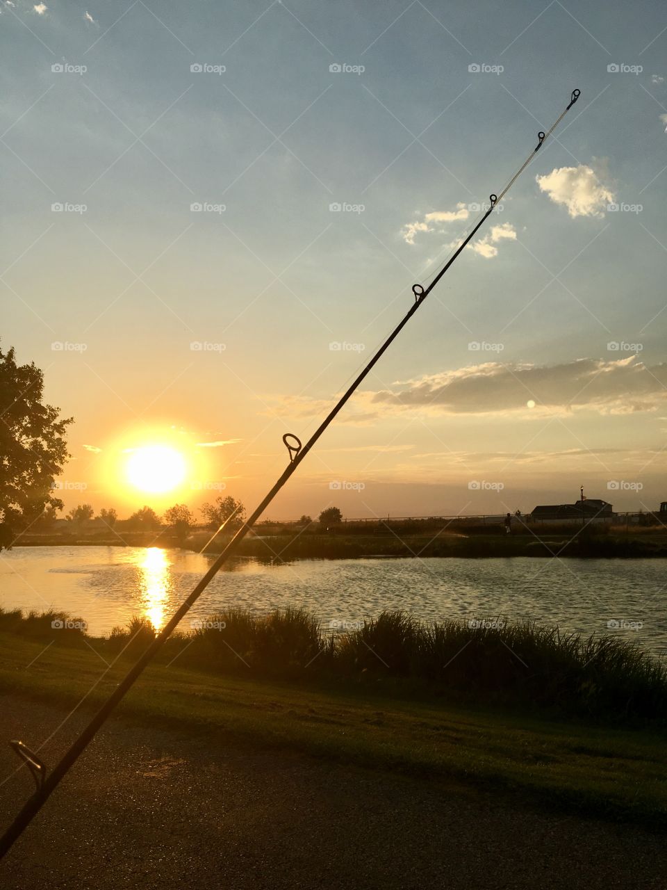 Fishing vacation. Sunset. Relaxation. Water. Perfect evening. Perfect vacation.