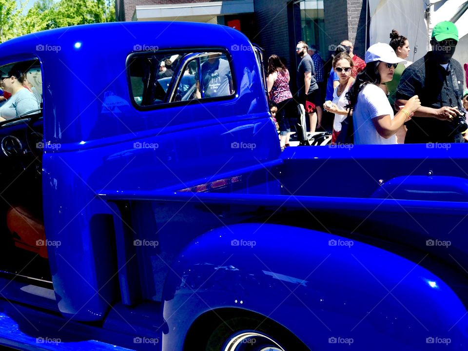 Blue pickup truck