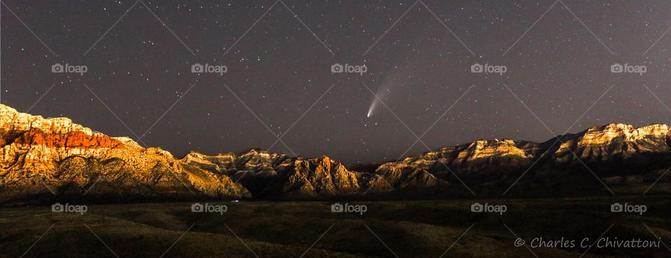 Comet over Red Rock Canyon 