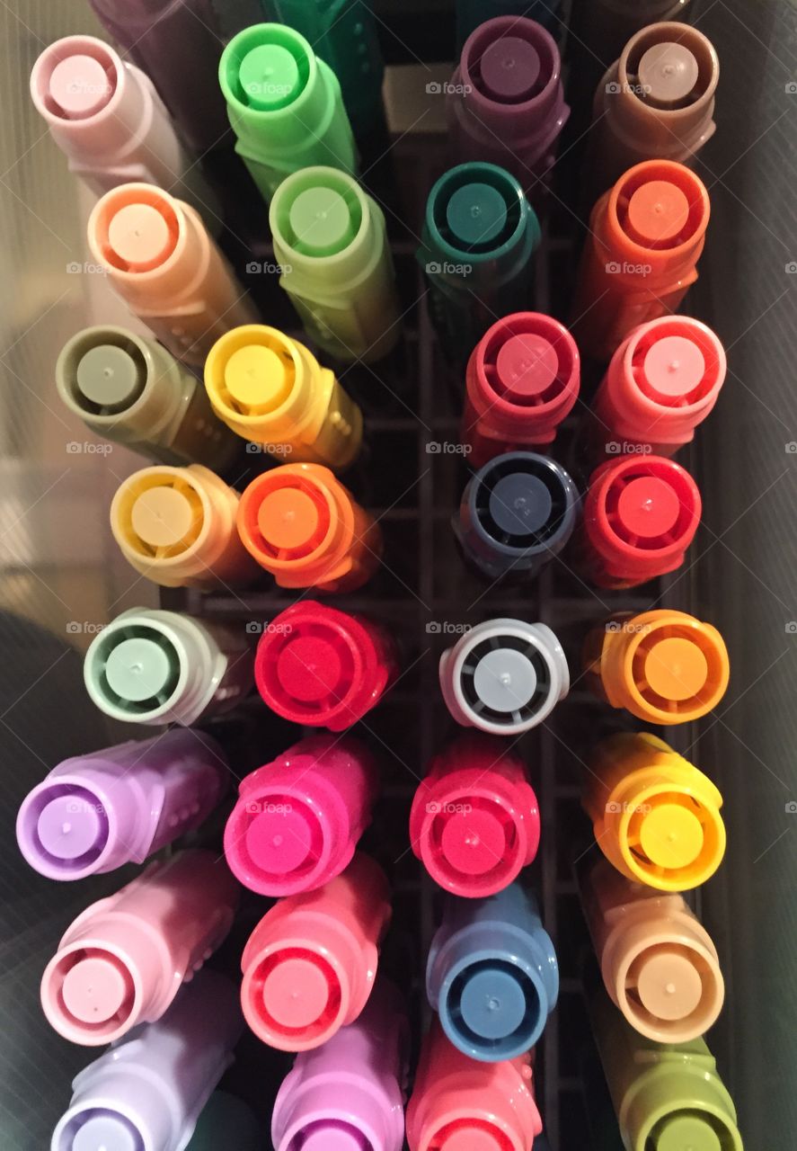 Colorful marker collection. I'm crafty. These are just some of my markers. 