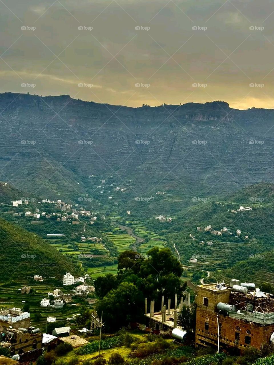 Glory be to God, the magnificent and picturesque view and the natural green trees are a view that is nothing more wonderful than it