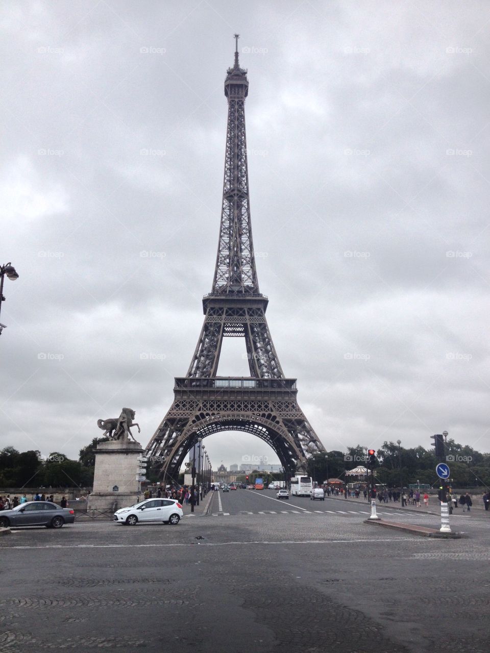 View of a famous Eiffel tower