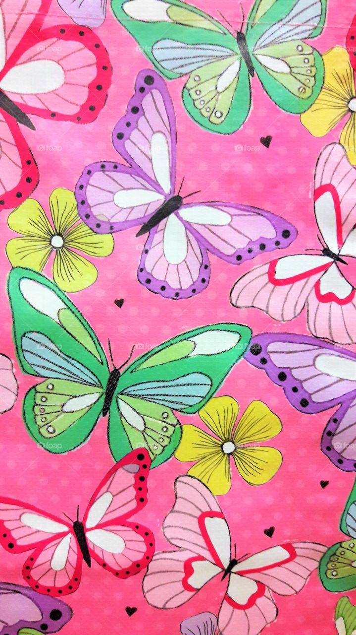 Butterflies in a 'pink' background 