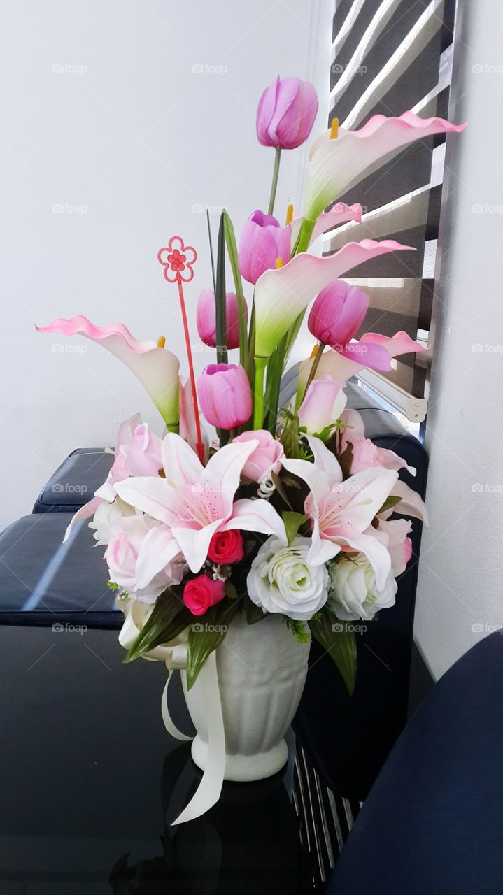 flowers on table