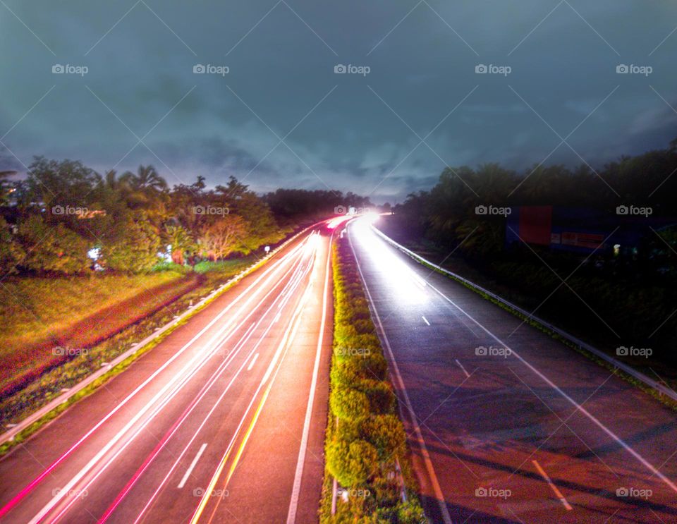 Night time high way roadside view 1