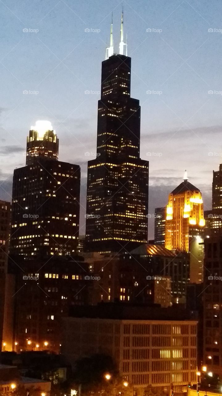 Chicago at night