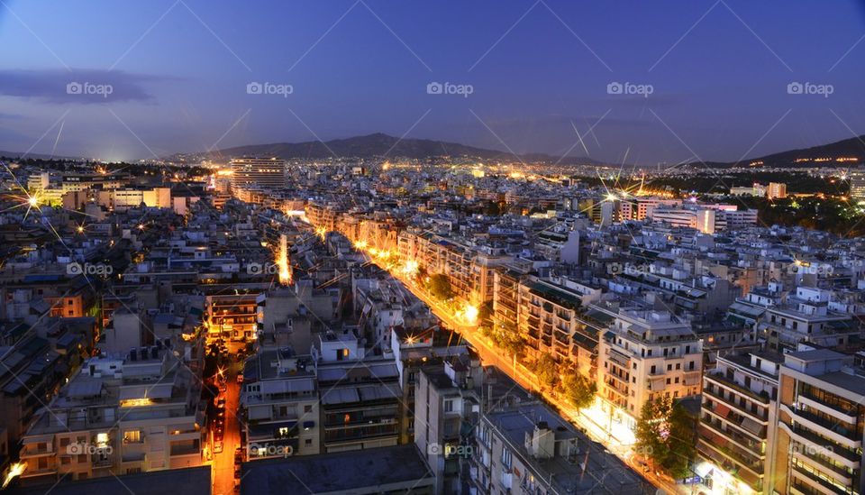 Athens night view