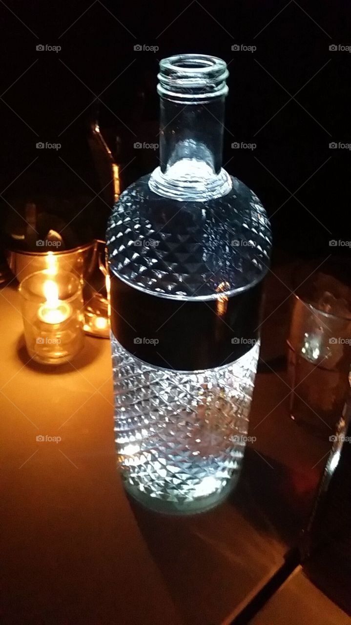 Light up bottle of vodka