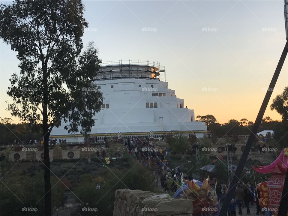 Festival Light of peace at the Great Stupa in Bendigo Melbourne Australia 