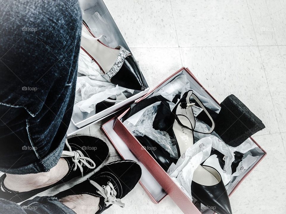 Shoe shopping selfie