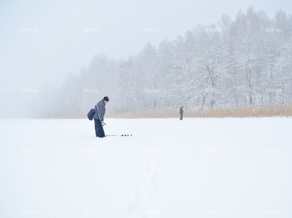 Ice Fishing with friend