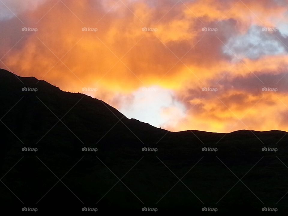 Sunrise in Makaha Valley. Sunrise from our second story lanai.