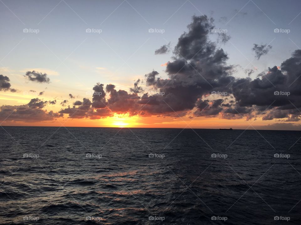Sunset from the cruise ship 