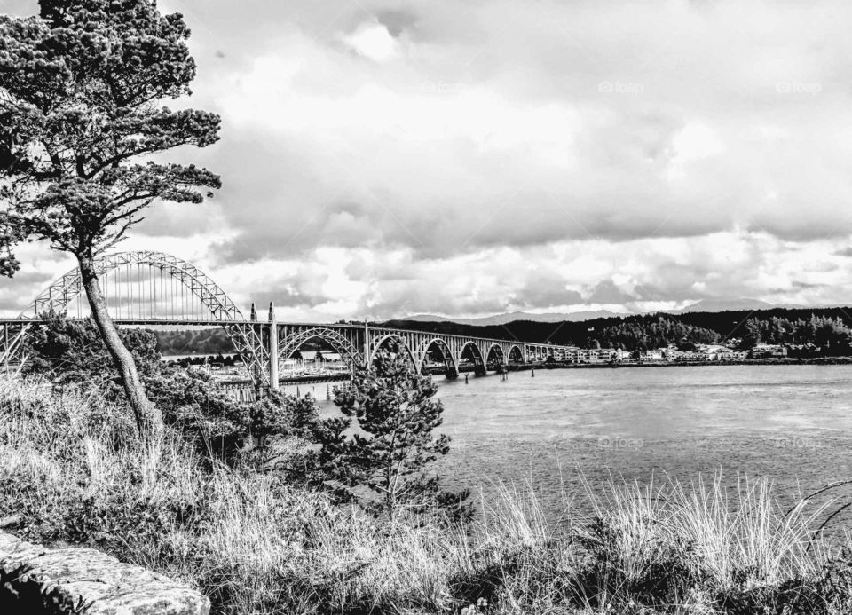 Beautiful Black and White Bridge Over The Bay "Water Under The Bridge"