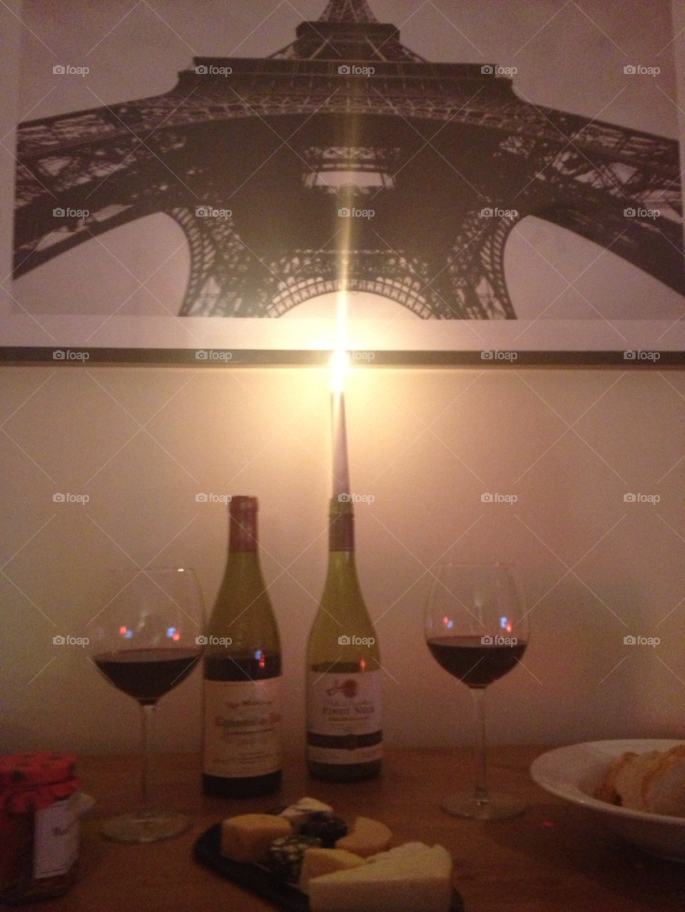 paris eiffel tower red wine vino by deanna93