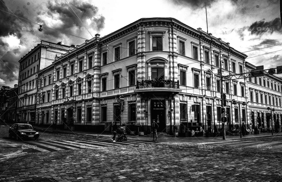 A street corner in Helsinki, Finland