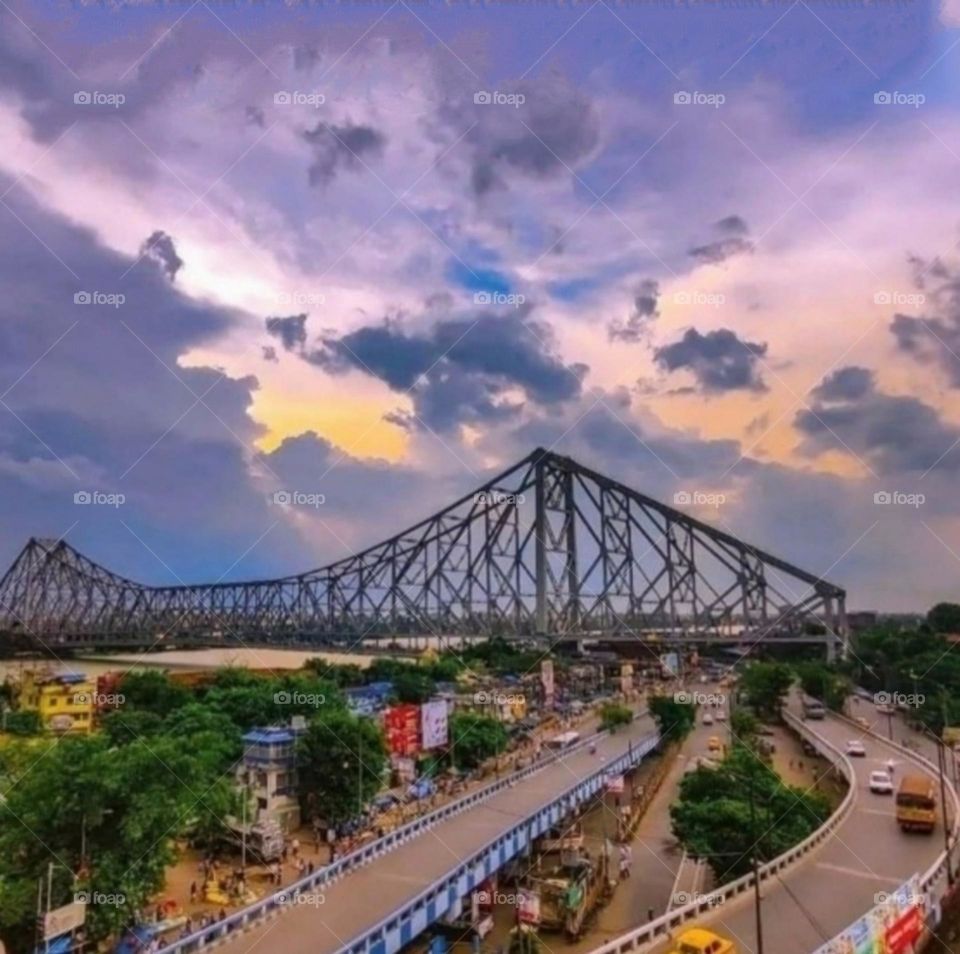 A most beautiful and attractive view of the village roads and bridge.