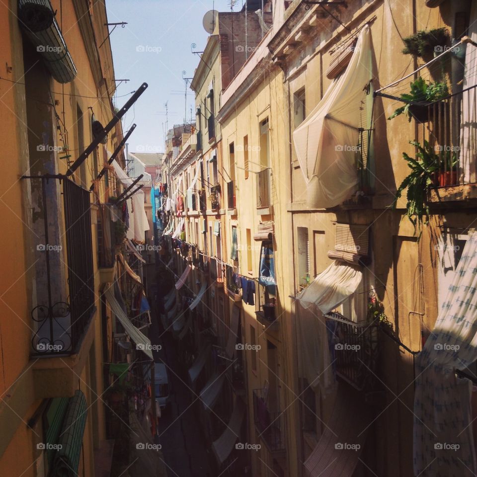 El Raval balconies. El Raval balconies are just as narrow, yet so full of colorful good vibes.