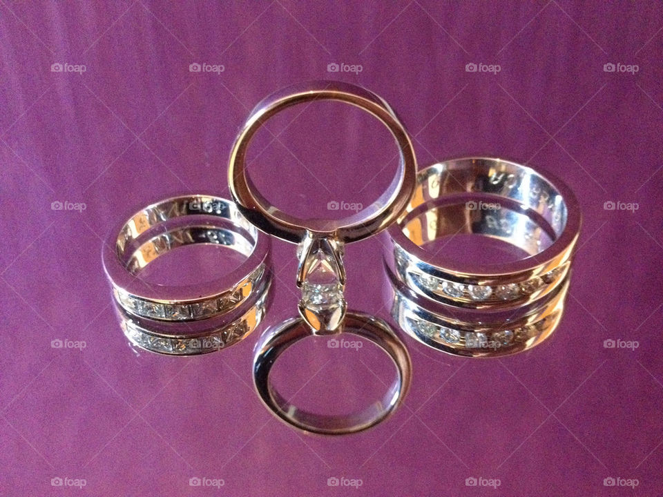 Wedding and engagement diamond rings