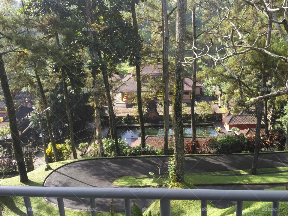The beautiful view of the Tirta Empul baths, Bali, Indonesia