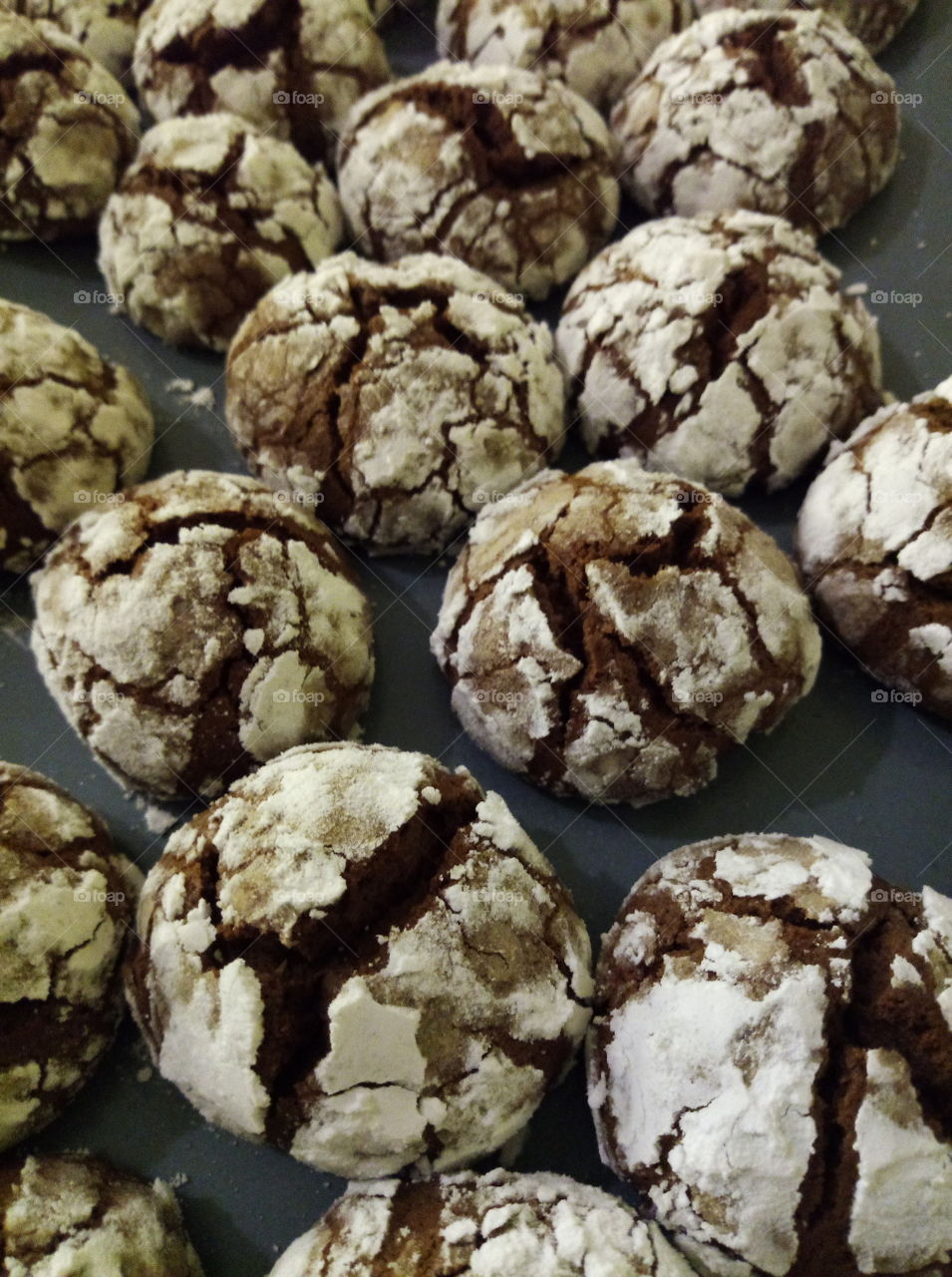 small home baked chocolate cookies with cracks