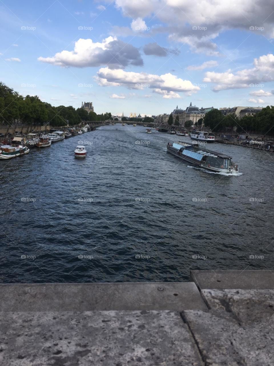 Rio Sena em Paris. Um dia ele foi poluído, e hoje tornou-se navegável e é propício para passeio.