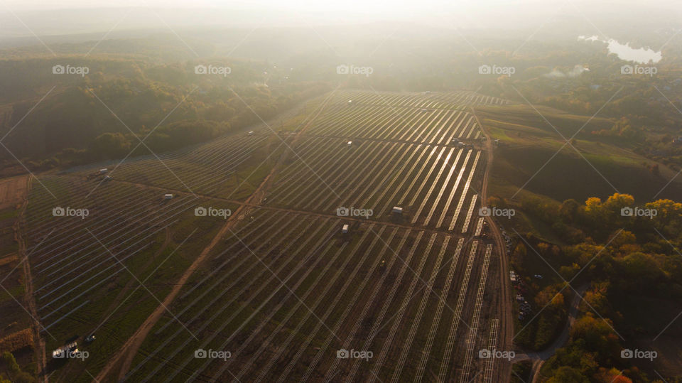 Solar power station from above 