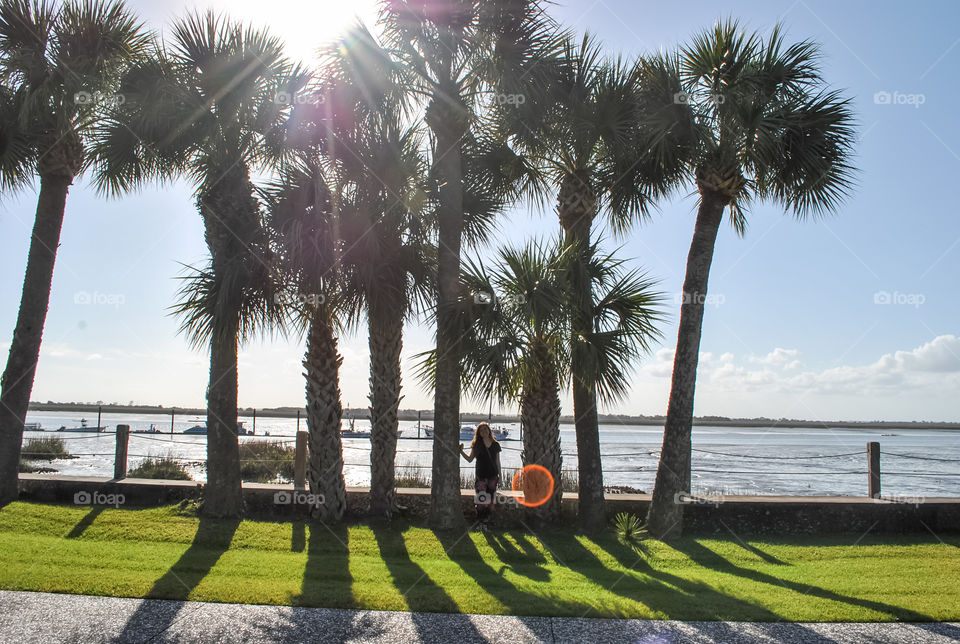 Enjoying the Palm trees