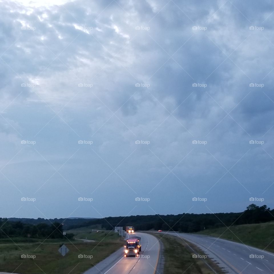 Oklahoma skies and highways