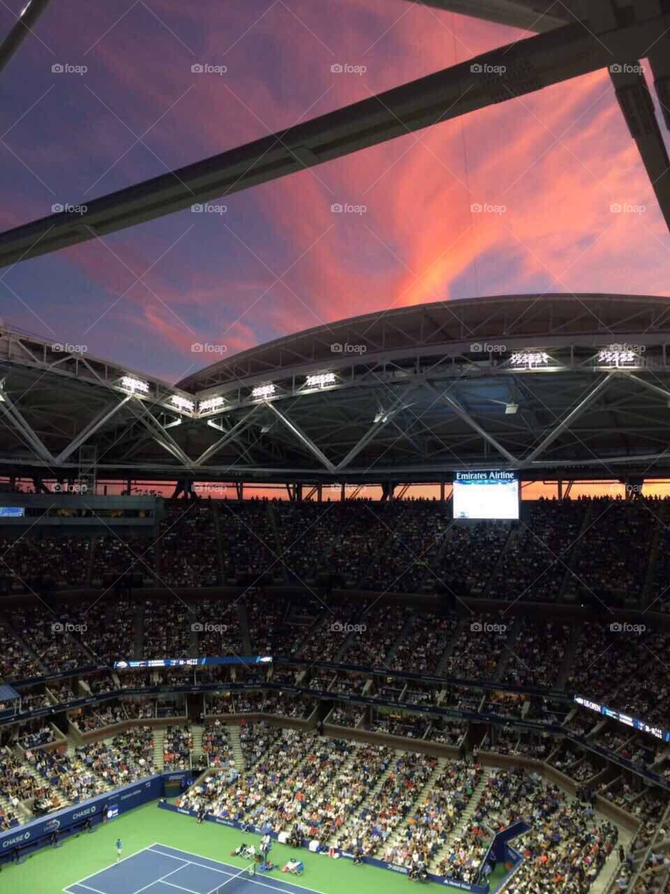 Stadium in New York , Tennis match