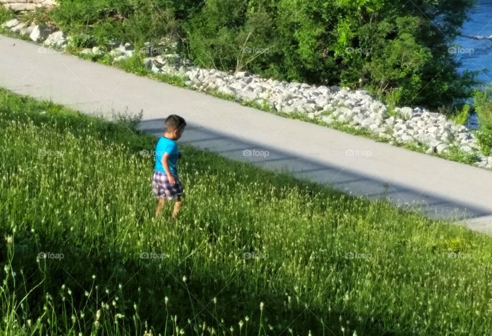 Child in a field