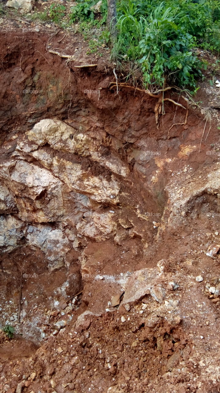 open pit on a pegmatite